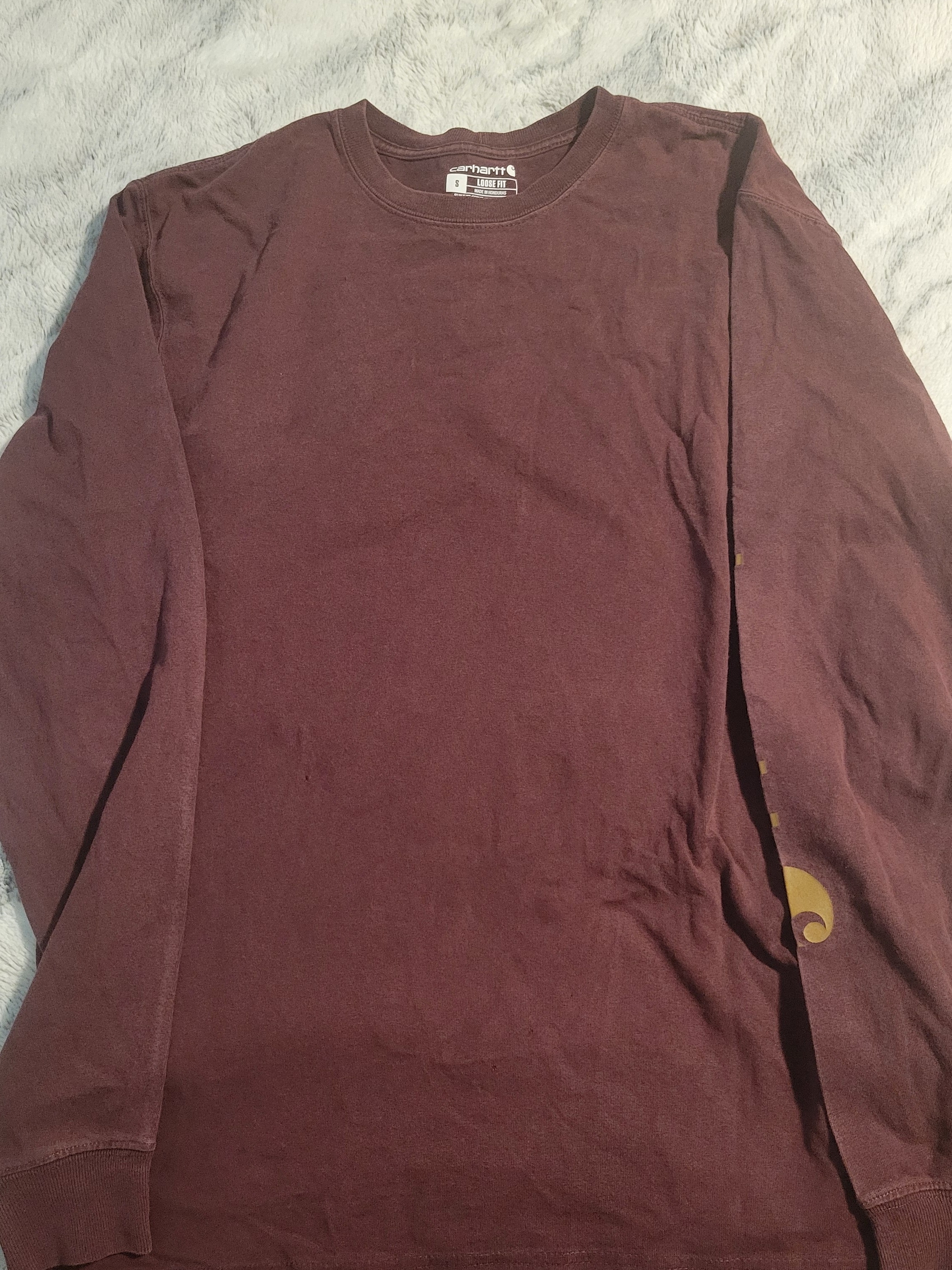 Carhartt Long-Sleeve Crewneck Shirt - Deep Maroon